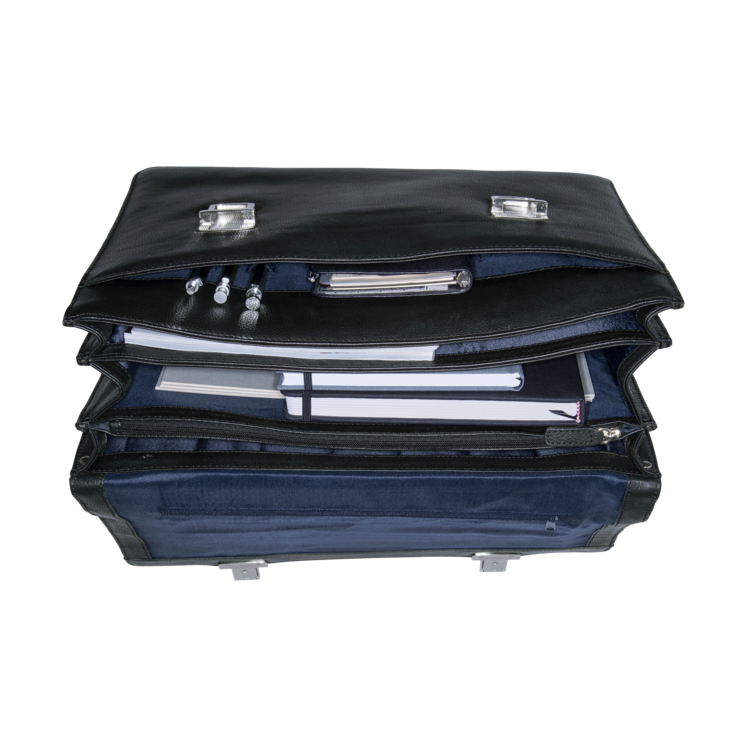 Leonhard Heyden Berlin Aktenmappe 3 Fächer Schwarz