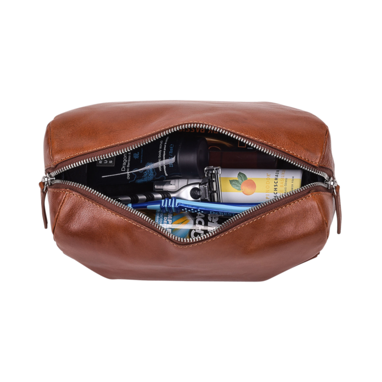 Leonhard Heyden Cambridge Kulturbeutel Cognac