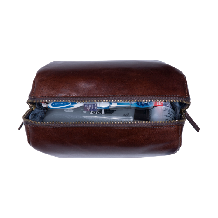 Leonhard Heyden Cambridge Kulturbeutel Rotbraun