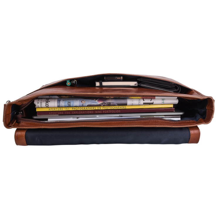 Leonhard Heyden Cambridge Umhängetasche L Cognac