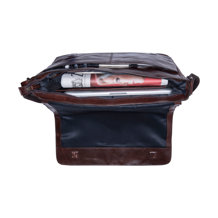 Leonhard Heyden Cambridge Umhängetasche L Rotbraun