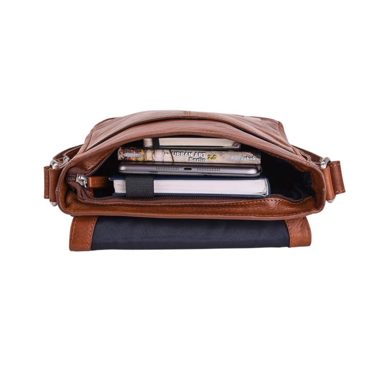 Leonhard Heyden Cambridge Umhängetasche S Cognac