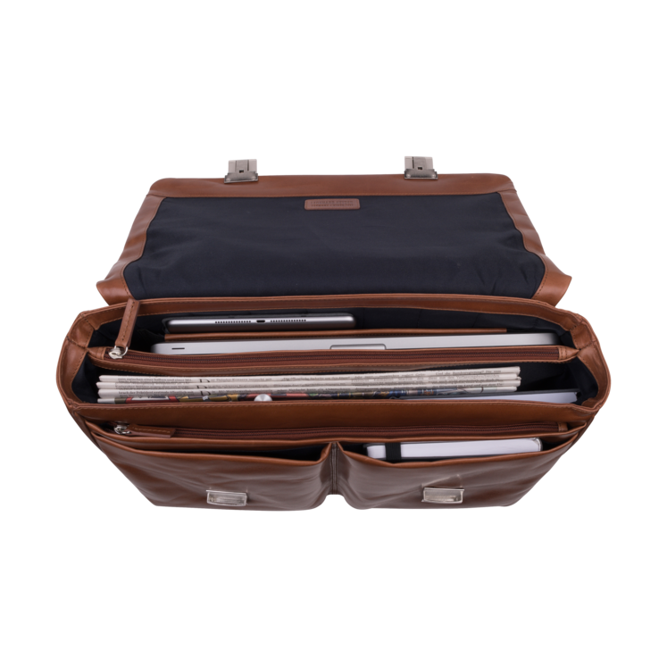 Leonhard Heyden Chicago Aktenmappe 2 Fächer Braun