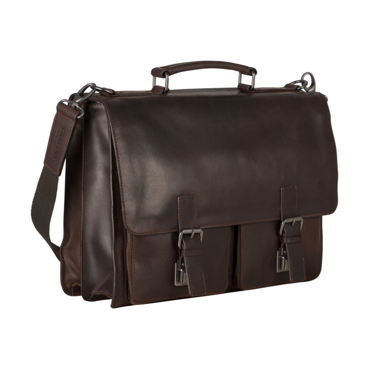 Leonhard Heyden Dakota Aktenmappe 2 Fächer Braun