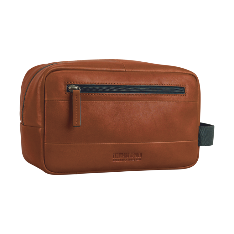 Leonhard Heyden Hamburg Kulturbeutel Cognac