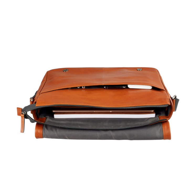 Leonhard Heyden Hamburg Umhängetasche L Cognac