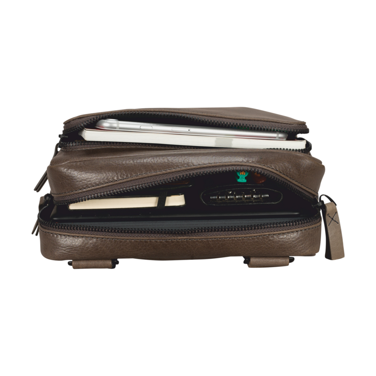 Leonhard Heyden Porto Umhängetasche XS Graubraun