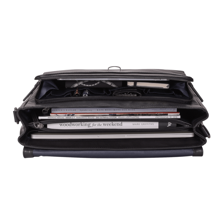 Leonhard Heyden Roma Aktenmappe 2 Fächer Schwarz