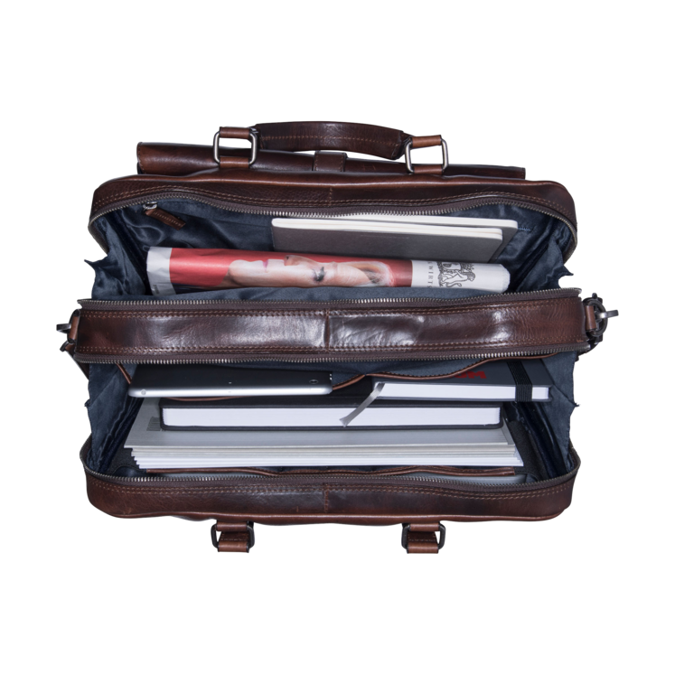 Leonhard Heyden Roma RV-Aktenmappe 2 Fächer Braun