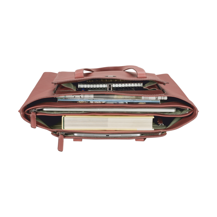 Leonhard Heyden Nizza Business-Shopper 3 Fächer Altrosa