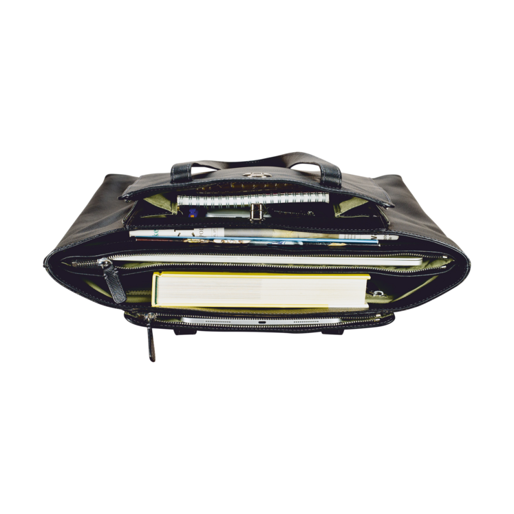 Leonhard Heyden Nizza Business-Shopper 3 Fächer Schwarz