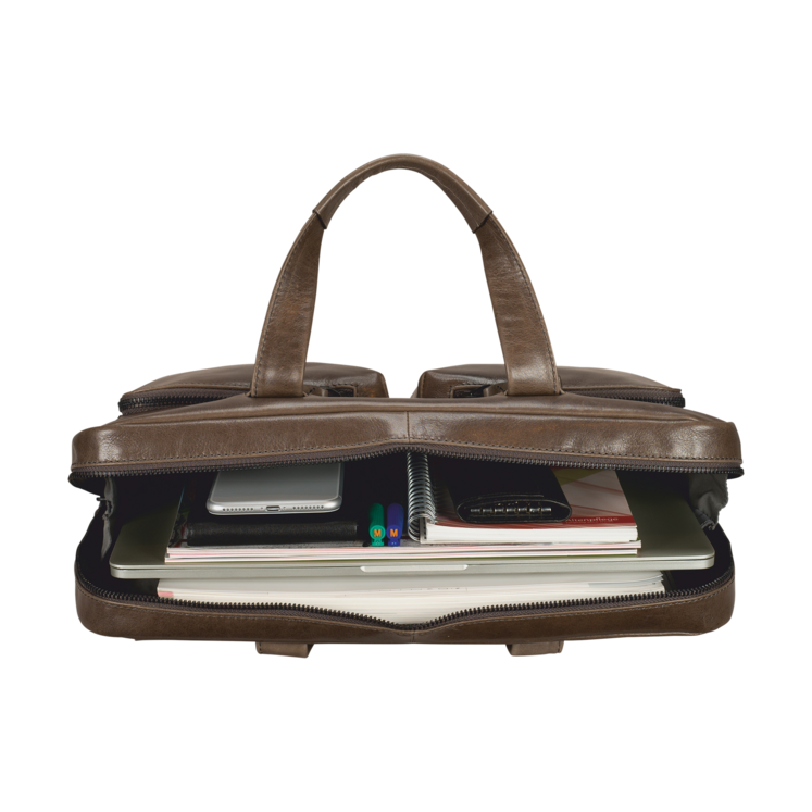 Leonhard Heyden Porto RV-Aktenmappe 1 Fach Graubraun