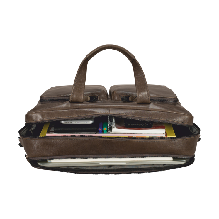 Leonhard Heyden Porto RV-Aktenmappe 2 Fächer Graubraun