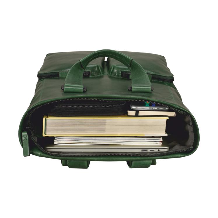 Leonhard Heyden Porto Tote Bag / Rucksack Flaschengrün