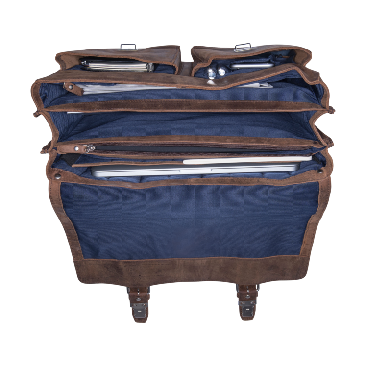 Leonhard Heyden Salisbury Aktenmappe 3 Fächer Braun