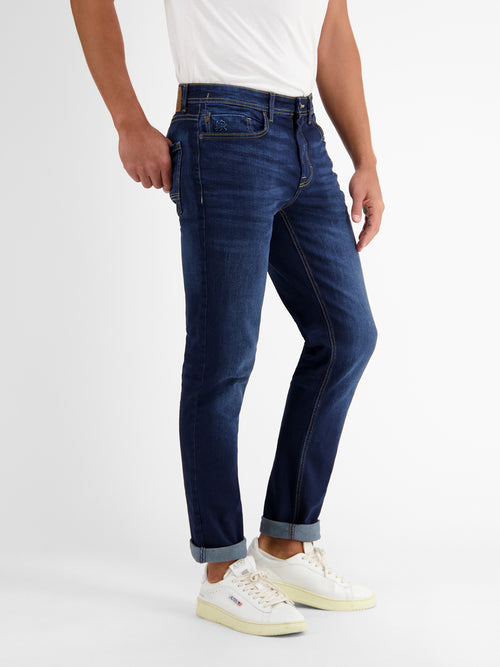 Lerros BAXTER 5-Pocket-Denim Im Used-Look, RELAXED FIT, Blue