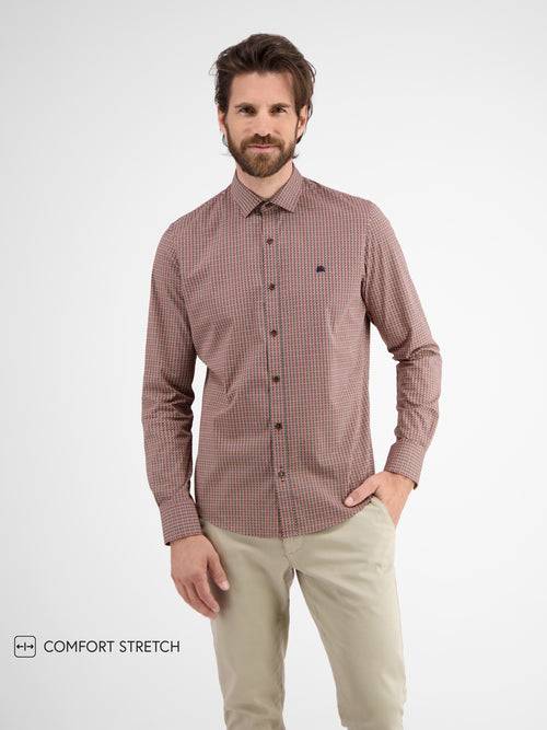 Lerros Herren Langarmhemd in Poplin-Stretchqualität