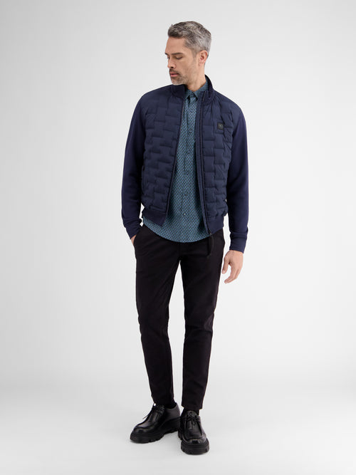 Lerros Herren Langarmhemd, Tonal Gemustert, Kent-Kragen