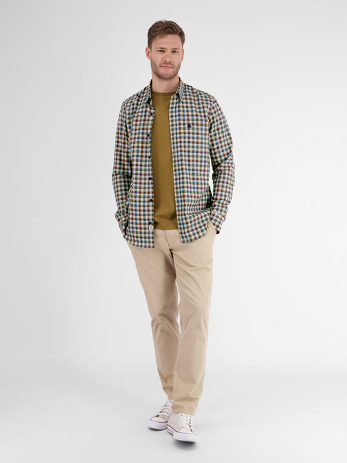 Lerros Langarmhemd , Kariert, Verdeckter Button-down-Kragen