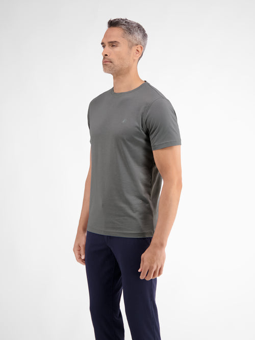 Lerros Basic T-Shirt Mit Logostitch, Unifarben