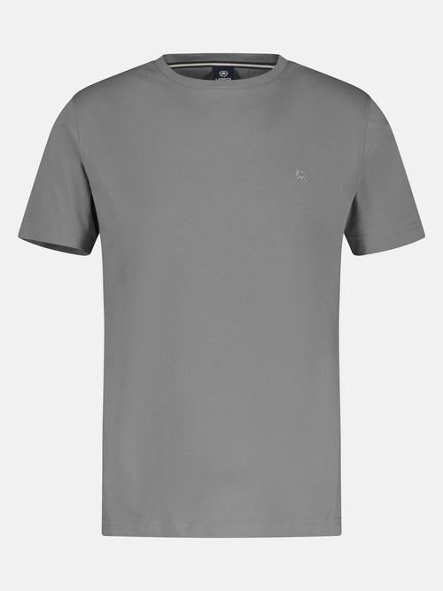 Lerros Basic T-Shirt Mit Logostitch, Unifarben