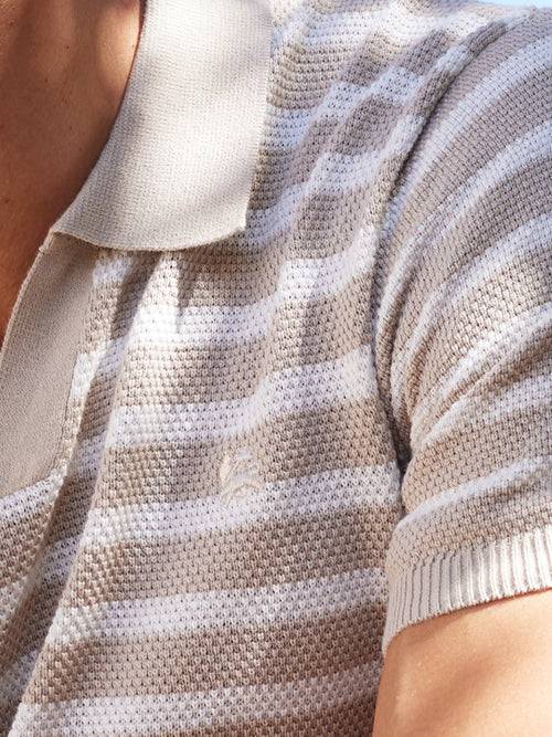 Lerros Gestreiftes Strickpoloshirt