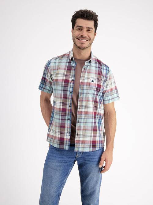 Lerros Halbarmhemd, kariert