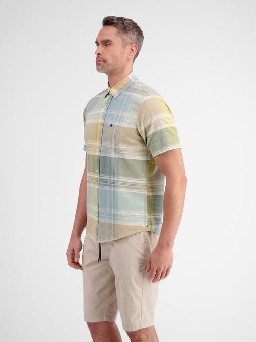 Lerros Herren Kurzarmhemd Mit Großem Karo