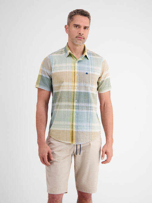 Lerros Herren Kurzarmhemd mit großem Karo