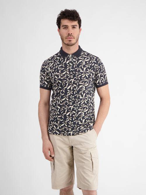 Lerros Herren Poloshirt mit floralem Druck