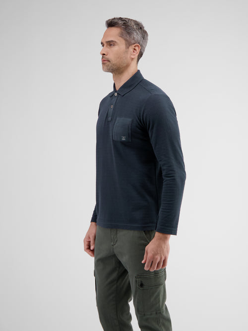 Lerros Langarmpolo In Struktur-Baumwollqualität