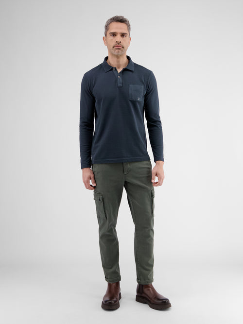 Lerros Langarmpolo In Struktur-Baumwollqualität