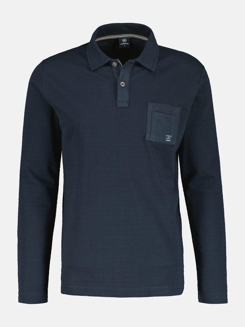 Lerros Langarmpolo In Struktur-Baumwollqualität