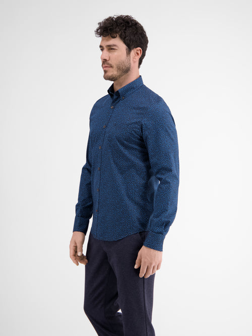 Lerros Poplinhemd Mit AOP. Stretchanteil