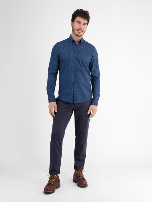 Lerros Poplinhemd Mit AOP. Stretchanteil