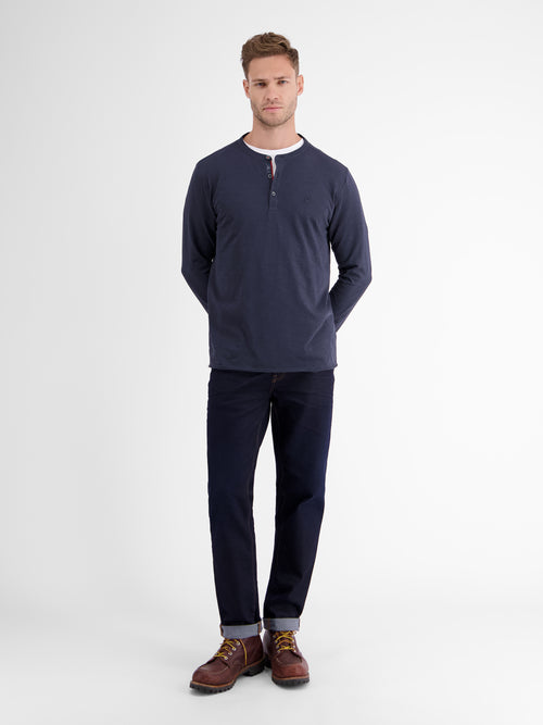 Lerros Slub-Jersey Serafino. Longsleeve