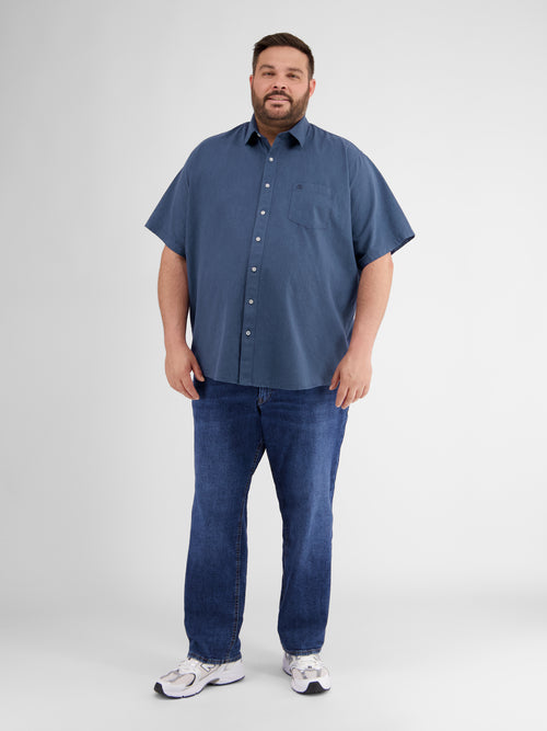 Lerros Unifarbenes Baumwoll-Leinenhemd