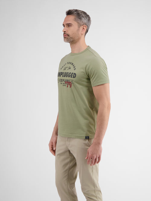 Lerros Unifarbenes T-Shirt Mit Print