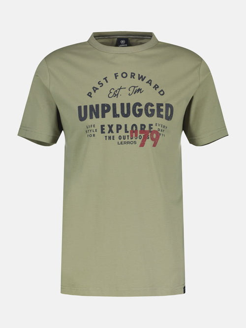 Lerros Unifarbenes T-Shirt Mit Print