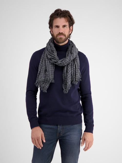 Lerros Schal Mit Kleinem Karomuster In Knitteroptik