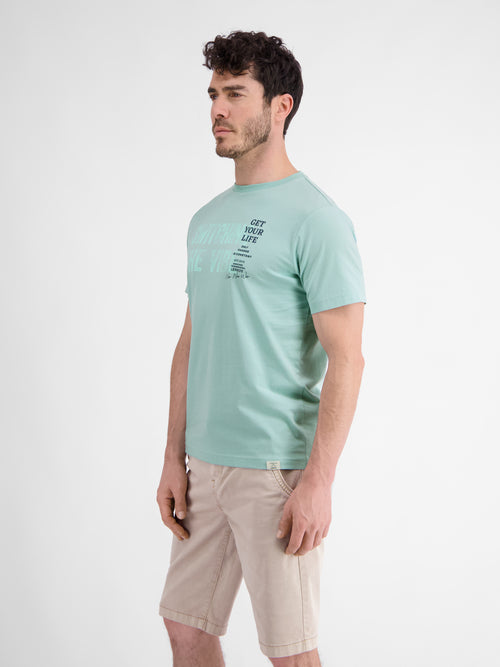 Lerros Unifarbenes T-Shirt Für Herren Mit Brustprint