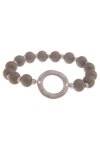 -50% SALE! Leslii Armband Holzperlen 3er Set Silber Grau