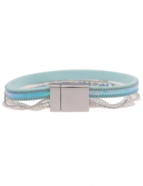 -50% SALE Leslii Armband Metallic Glasperlen In Silber Blau