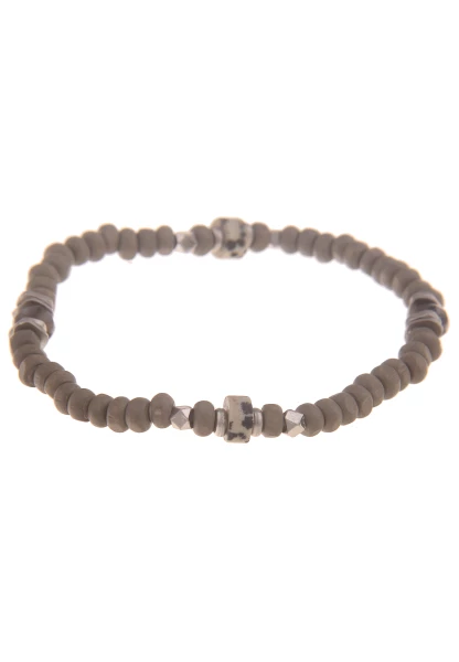 -50% SALE Leslii Armband Set Holzkugeln In Grau