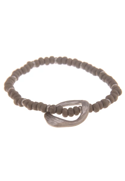 -50% SALE Leslii Armband Set Holzkugeln In Grau