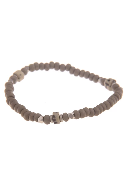 -50% SALE Leslii Armband Set Holzkugeln In Grau