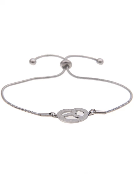 -50% SALE! Leslii Damen-Armband Brezel Oktoberfest Dirndl-Schmuck Wiesn Edelstahl in Silber