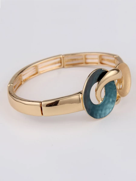 -50% SALE Leslii Damen-Armband Goldener Armreif In Petrol Gold