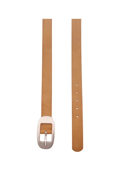 -50% SALE! Leslii Damen-Gürtel After Wave Basic Brauner Gürtel Breite 3cm Silber Braun