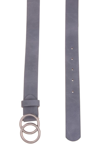 -50% SALE! Leslii Damen-Gürtel Doppel Ring Blauer Gürtel Steck-Schließe Breite 3cm Rauchblau